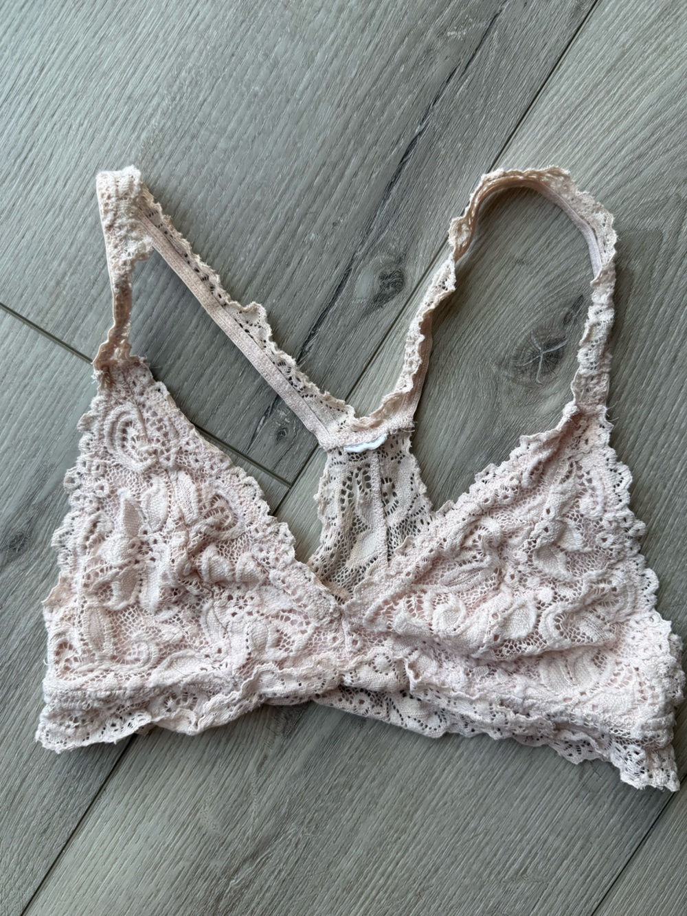 Soft Lace Bralette in Pale Blush